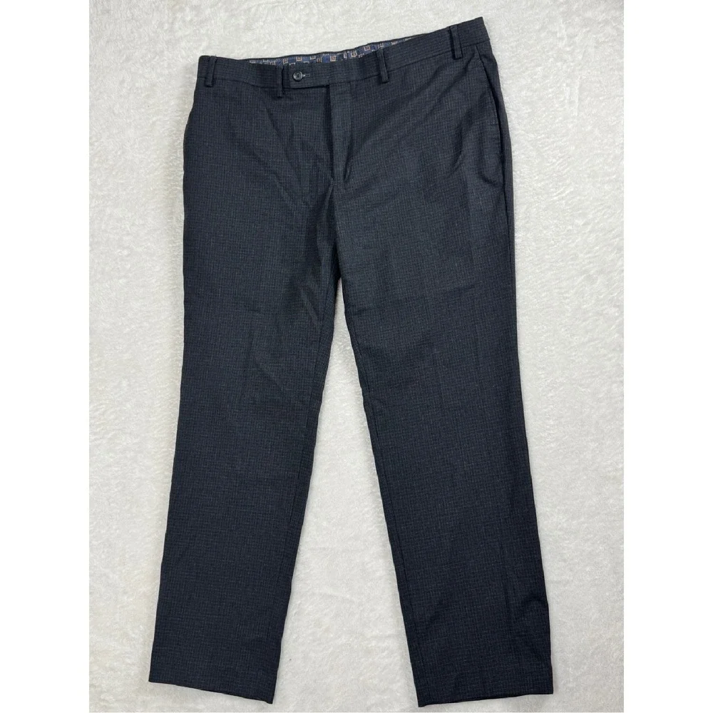 Lauren Ralph Lauren Dress Pants Plaid Stretch Gray Mens 38x30